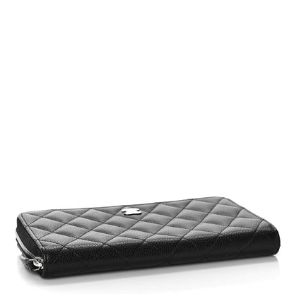 Chanel Caviar Quilted Large Zip Around Wallet Black 4 of 11