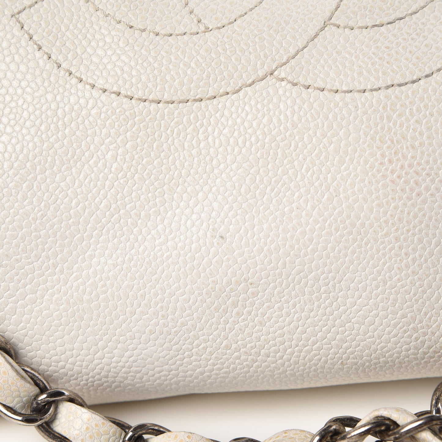 Caviar Quilted Timeless CC Bowler Bag White
