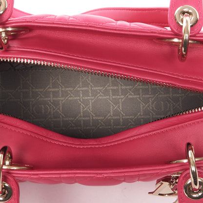 Christian Dior Lambskin Cannage Medium Lady Dior Fuchsia 8 of 10