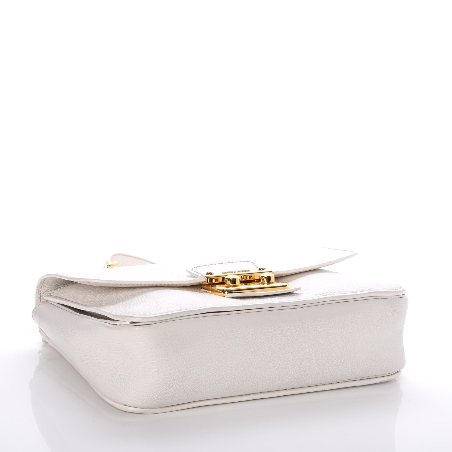 Miu Miu Goatskin Madras Shoulder Bag White 5 of 11