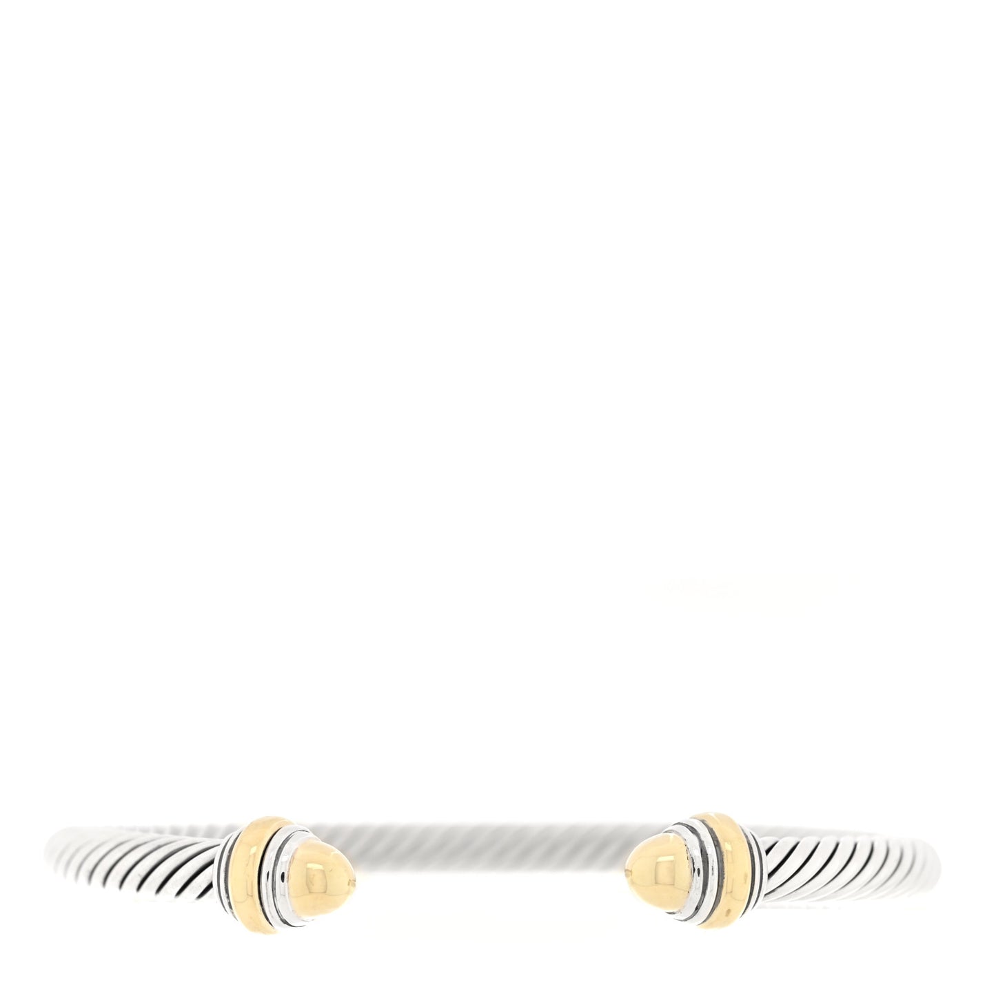 Sterling Silver 14K Yellow Gold 5mm Cable Classics Dome Bracelet