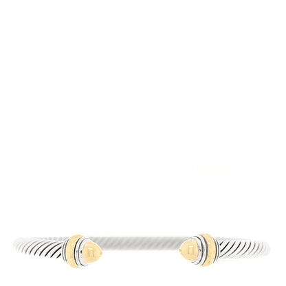 David Yurman Sterling Silver 14K Yellow Gold 5mm Cable Classics Dome Bracelet 1 of 3