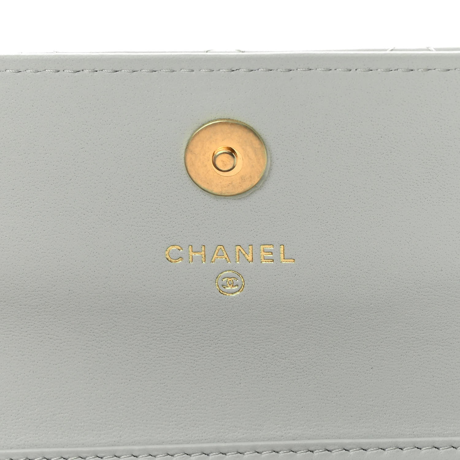 Chanel Lambskin Pearl Crush Quilted Flap Phone Holder With Chain Light Grey 6 of 12