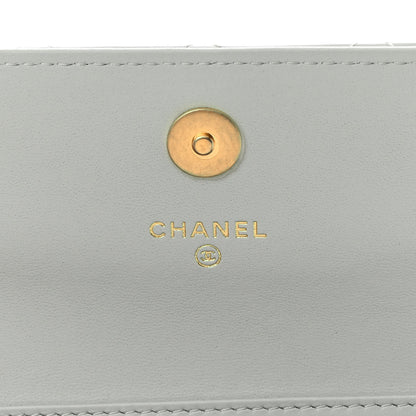 Chanel Lambskin Pearl Crush Quilted Flap Phone Holder With Chain Light Grey 6 of 12