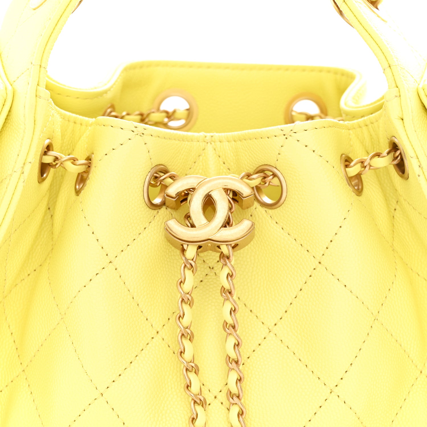 Chanel Caviar Quilted Mini Chanel 25 Handbag Light Yellow 8 of 11