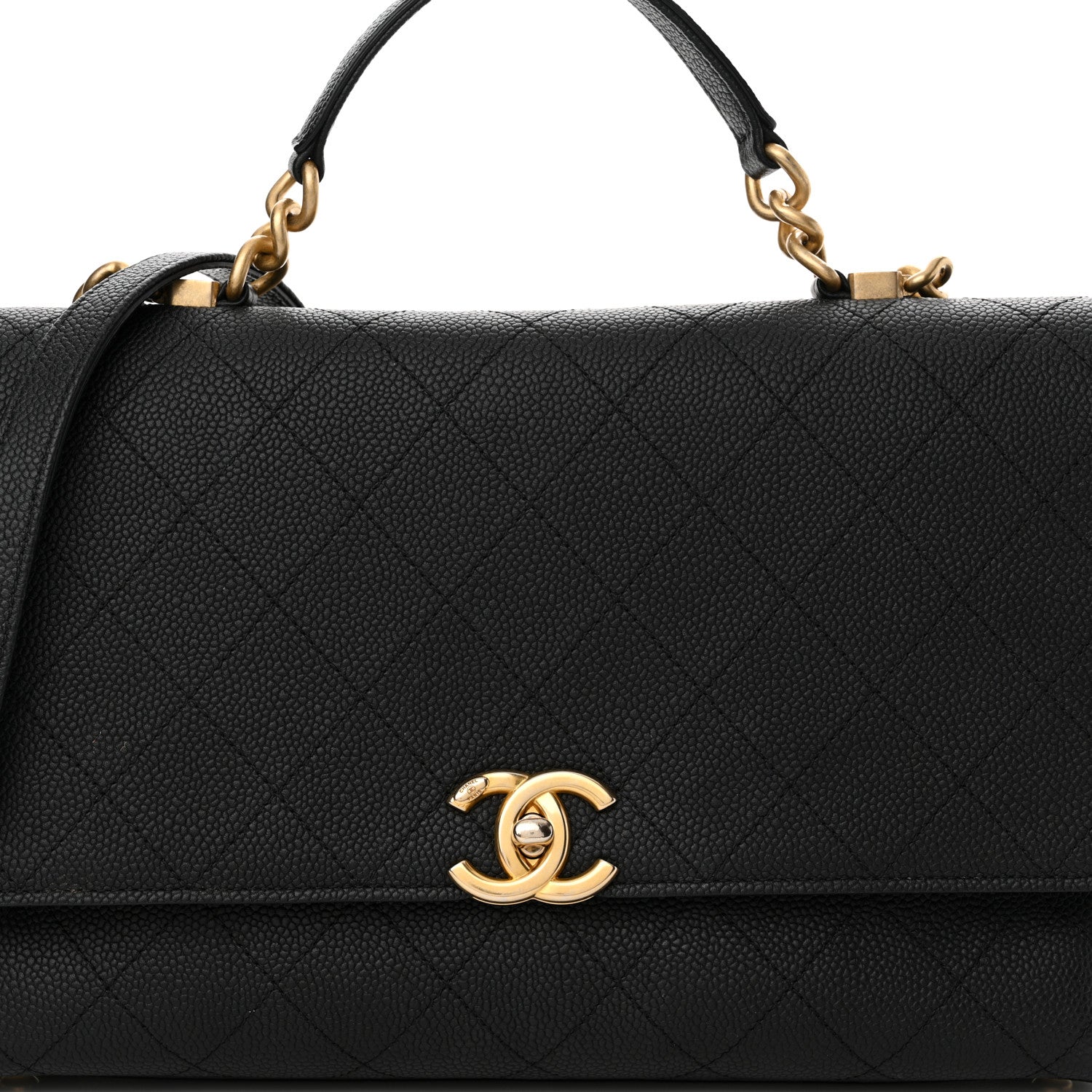Chanel Grained Calfskin Stitched Flap Black 8 of 12