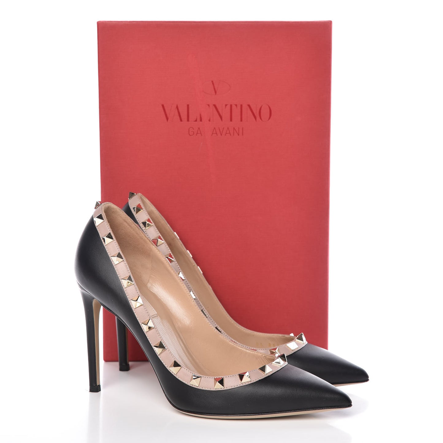 Nappa Rockstud 100mm Pumps 37 Black Poudre