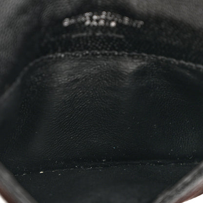 Saint Laurent Grain De Poudre Matelasse Chevron Monogram Compact Wallet Black 5 of 8