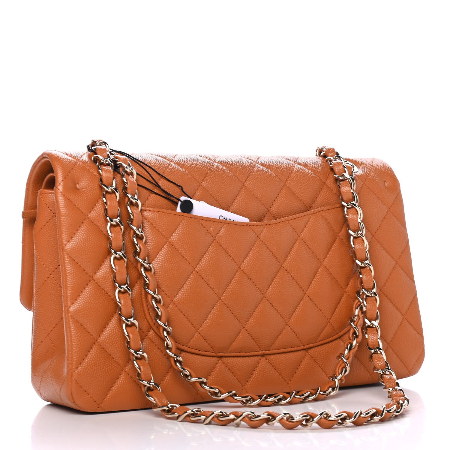 Chanel Caviar Quilted Medium Double Flap Light Brown 2 of 4