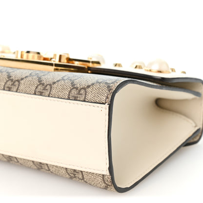 Gucci GG Supreme Monogram Studded Small Padlock Shoulder Bag White 10 of 13