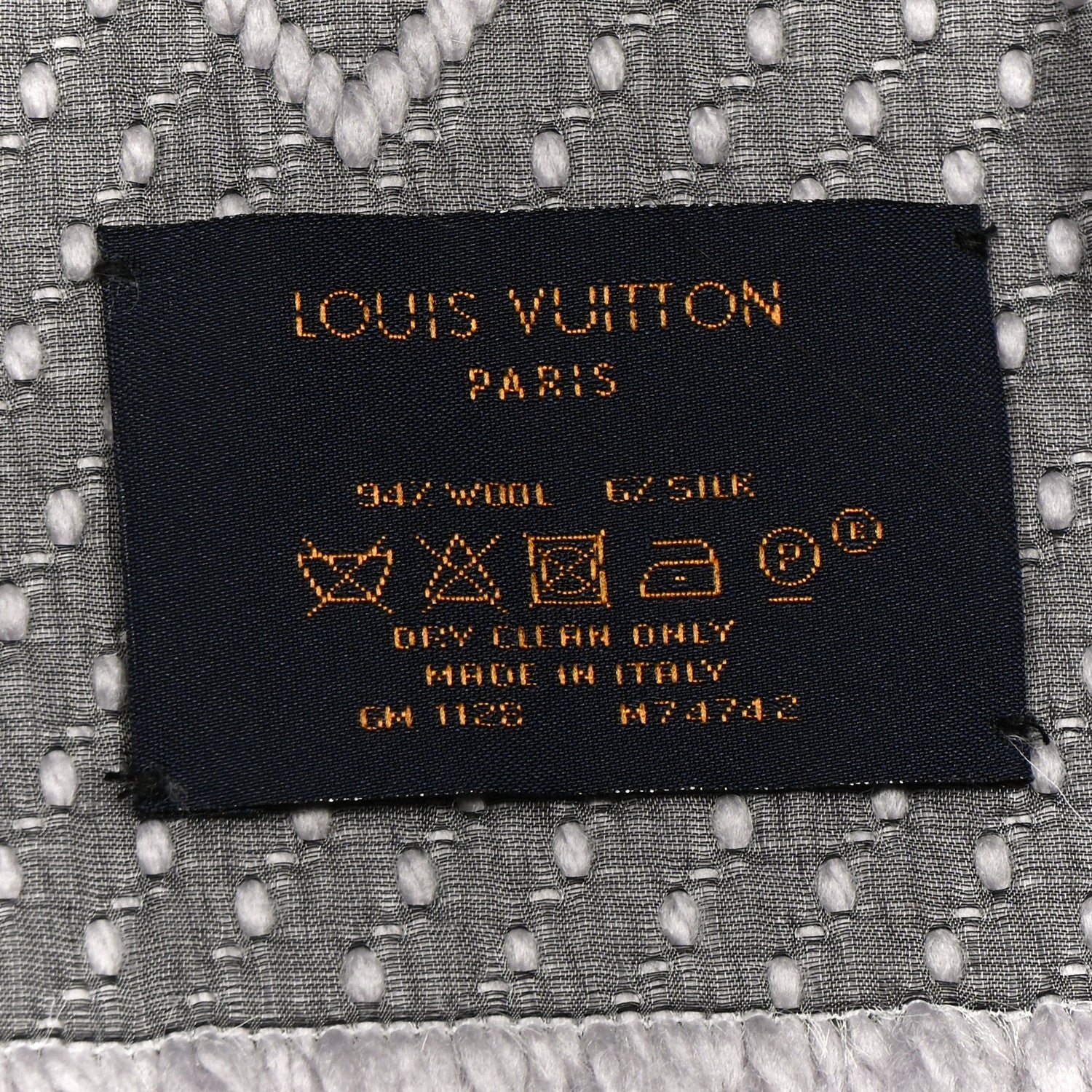 Louis Vuitton Wool Silk Logomania Scarf Pearl Grey 3 of 3