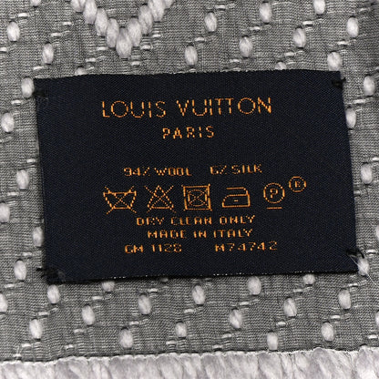 Louis Vuitton Wool Silk Logomania Scarf Pearl Grey 3 of 3