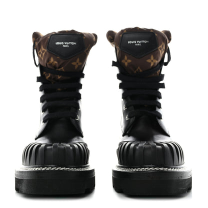 Louis Vuitton Calfskin Monogram Nylon LV Beaubourg Ankle Boot 37.5 Black 2 of 9