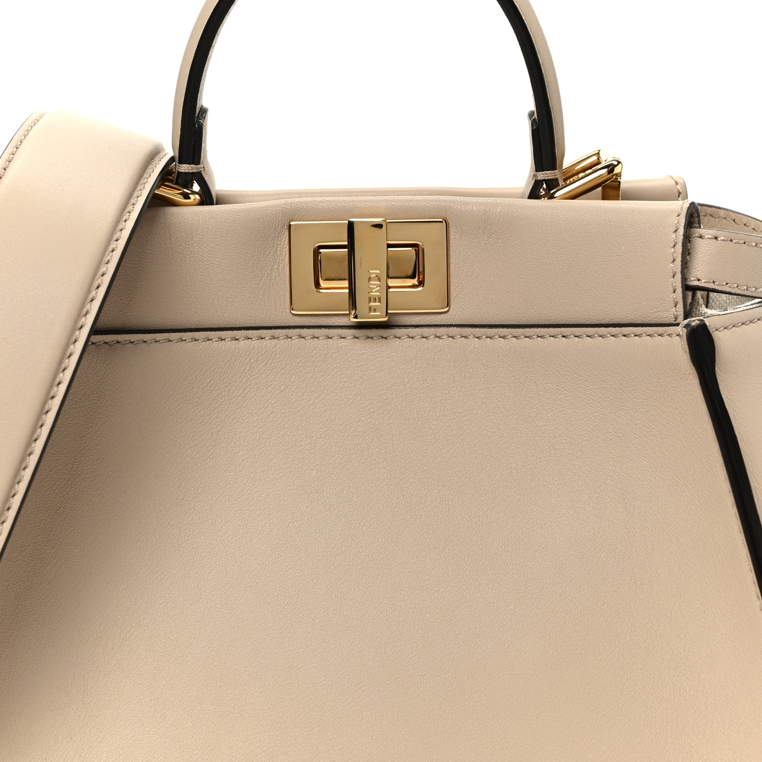 新品未使用　2枚セットFENDI ベージュストライプブランケット Fendi Vitello Seta Canvas FF Embroidered Mini Peekaboo Iconic