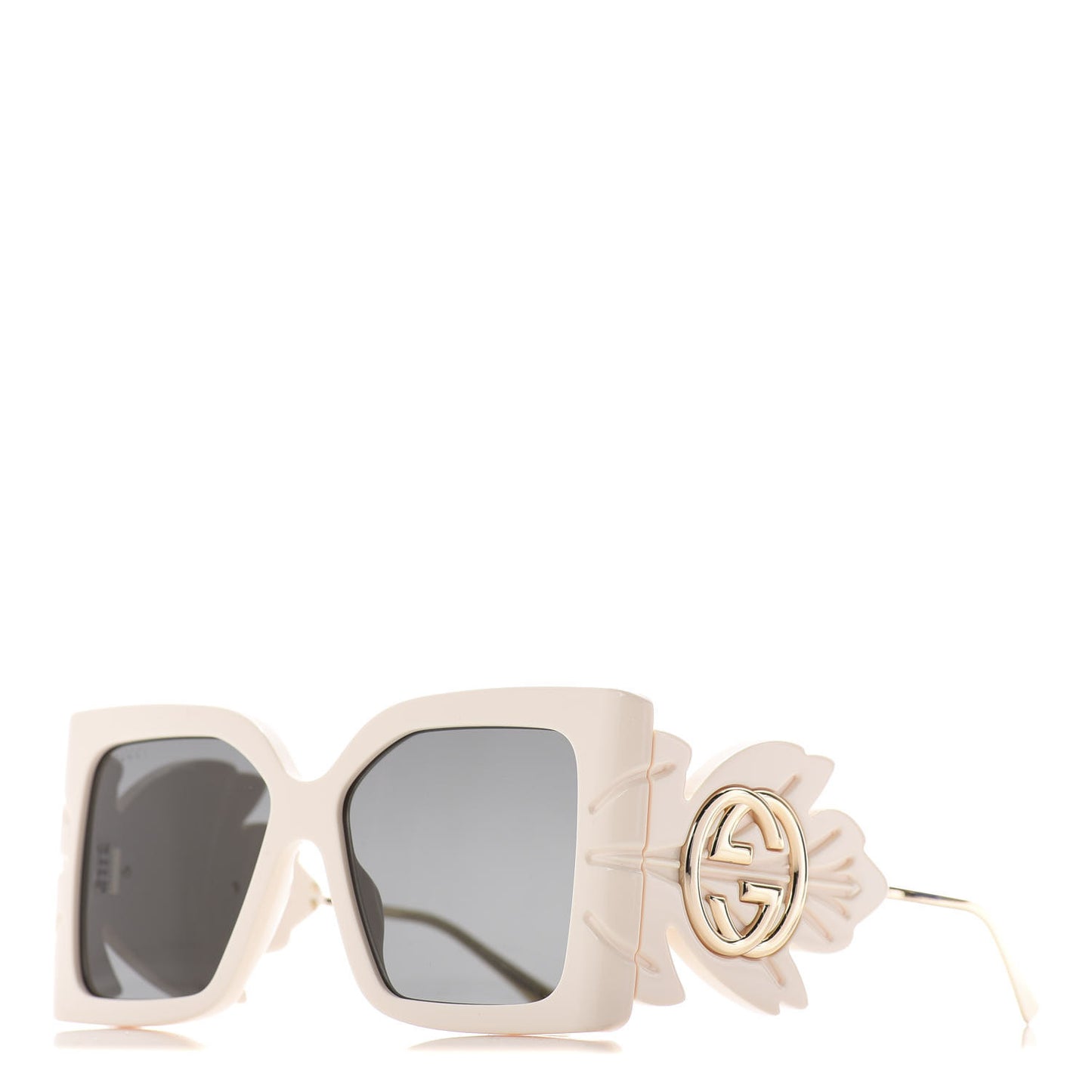 Acetate Square Frame Wing Sunglasses GG0535S Ivory