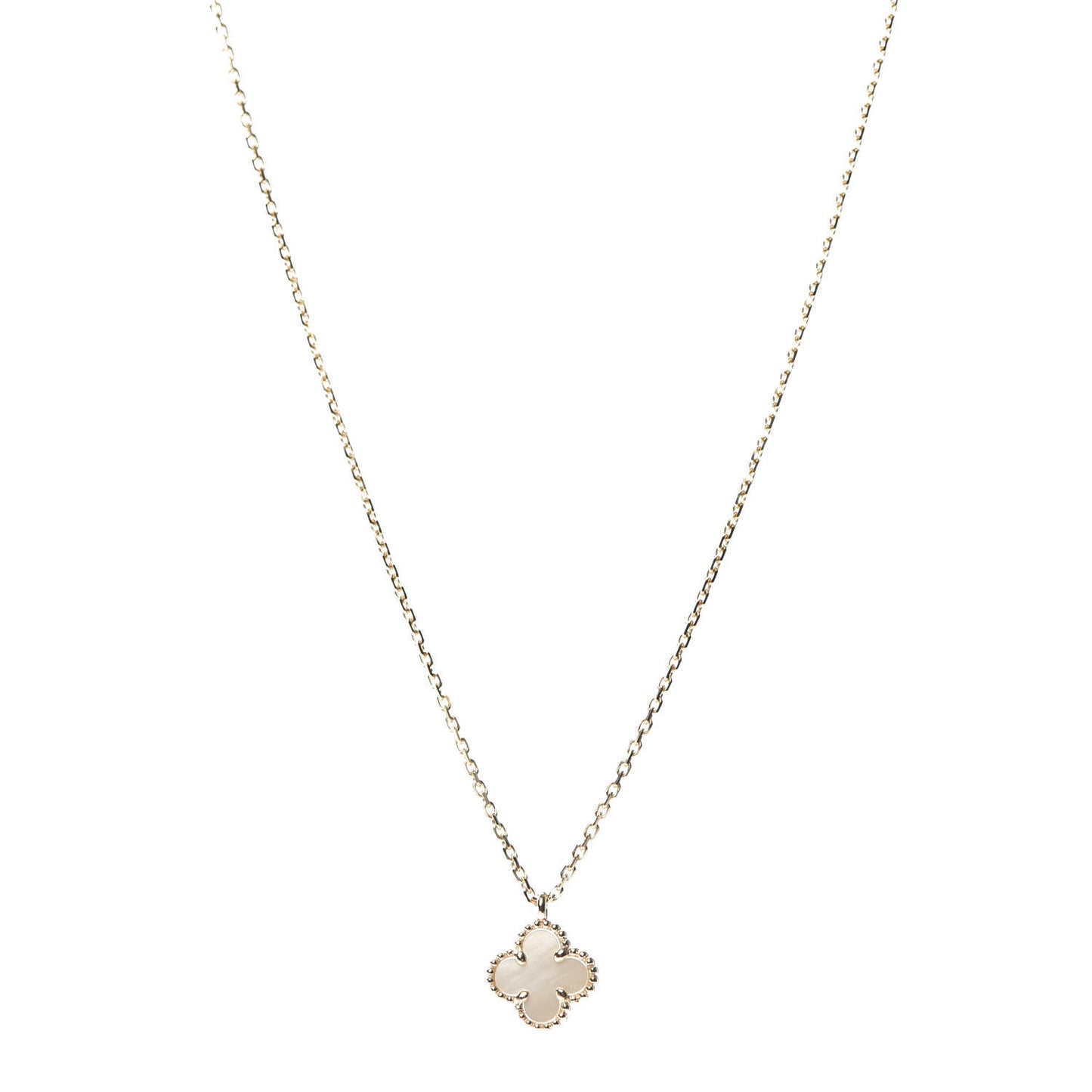 18K Yellow Gold Mother of Pearl Sweet Alhambra Pendant Necklace