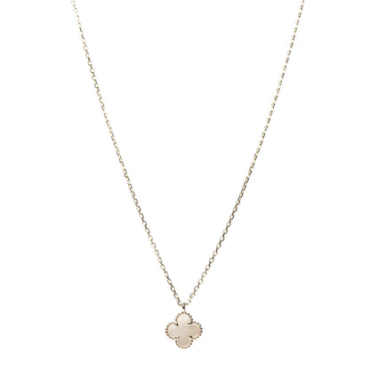 Van Cleef & Arpels 18K Yellow Gold Mother of Pearl Sweet Alhambra Pendant Necklace 1 of 6