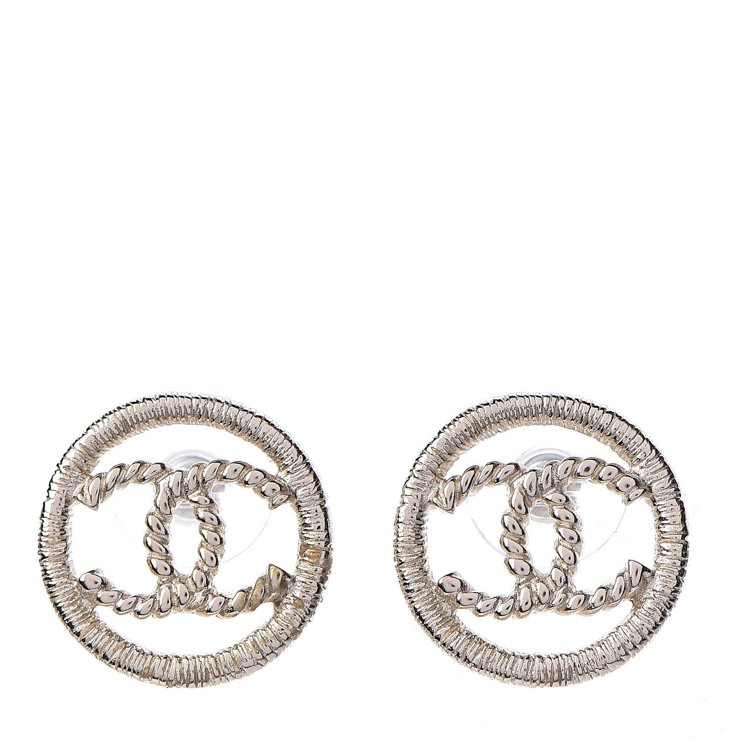 Chanel Twisted CC Earrings Light Gold 1 of 3