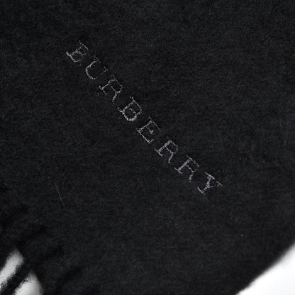 Burberry Cashmere Embroidered Fringe Scarf Black 5 of 5