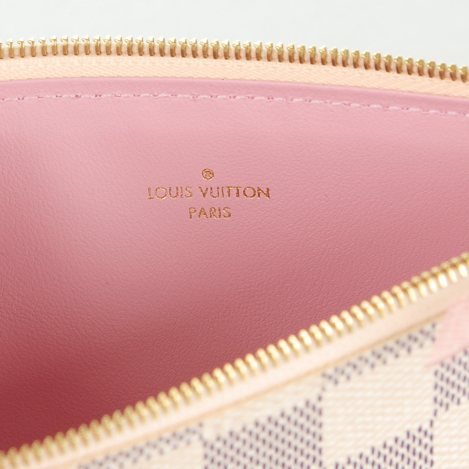 Louis Vuitton Damier Azur Felicie Chain Wallet Zippered Insert Rose Ballerine 6 of 6