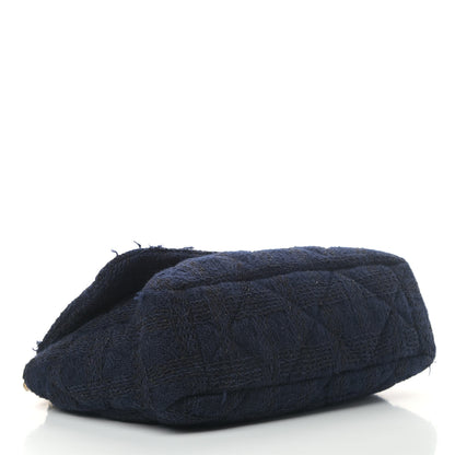 Chanel Tweed Quilted Maxi Chanel 19 Flap Navy 3 of 6