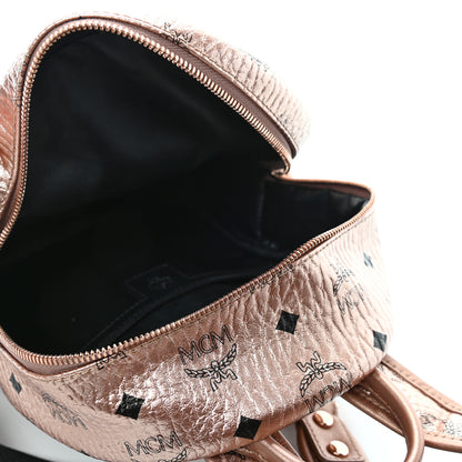 MCM Metallic Visetos Mini Side Stud Stark Backpack Champagne Gold 4 of 4