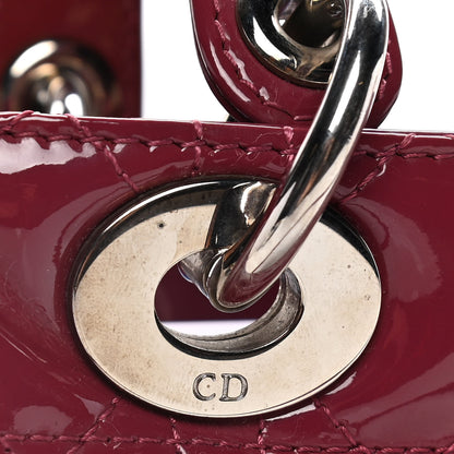 Christian Dior Patent Cannage Medium Lady Dior Dark Pink 13 of 15