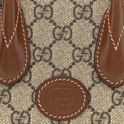 Gucci GG Supreme Monogram Azalea Calfskin Mini Retro Interlocking G Tote Bag Beige Ebony Brown Sugar 8 of 14