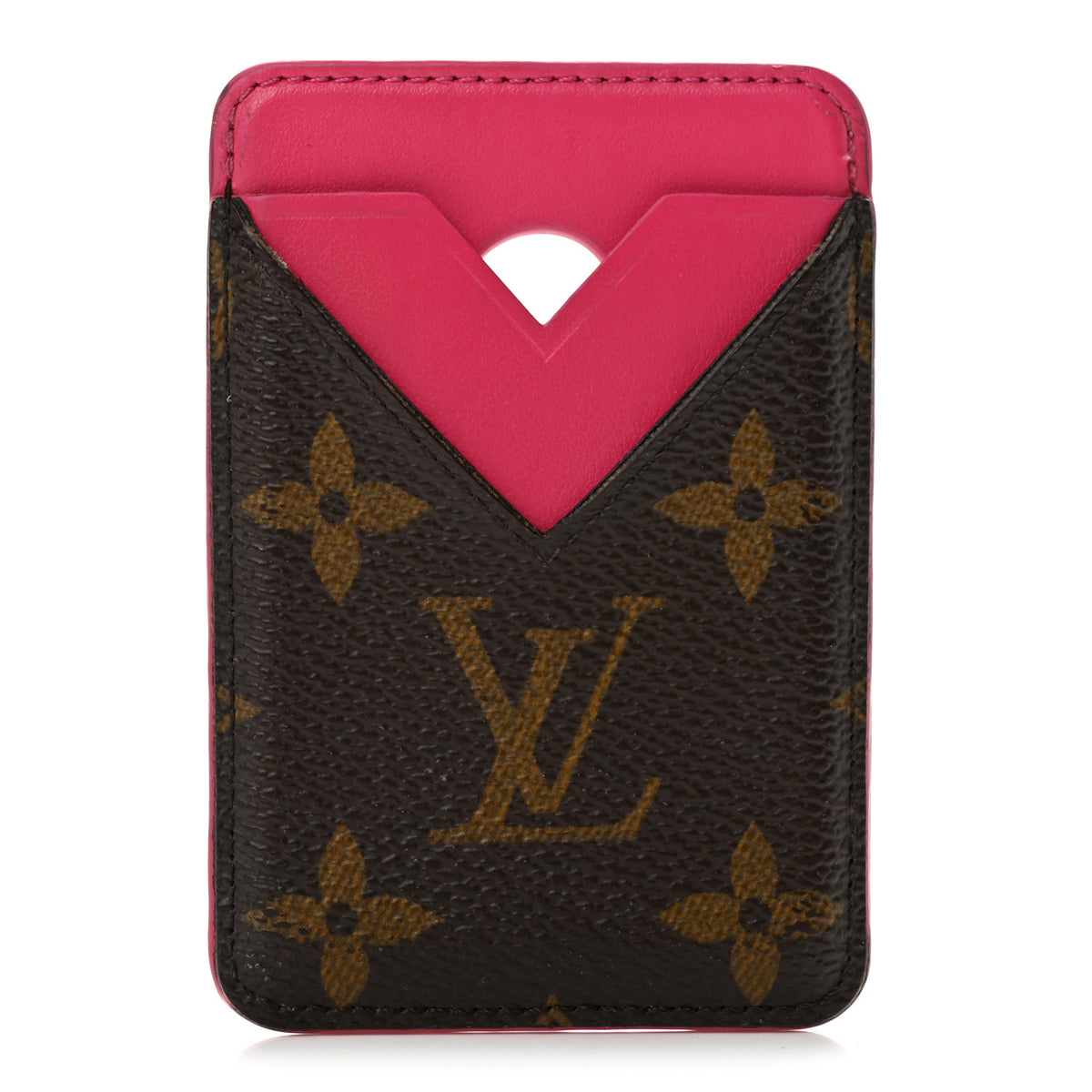 Monogram Macassar Magnetic Card Holder Pondichery Pink