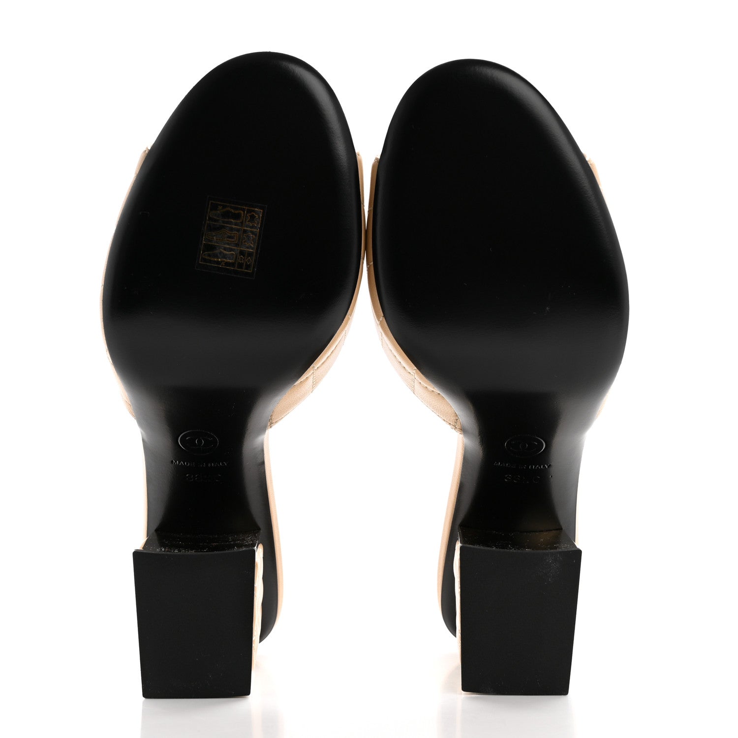 Chanel Lambskin Quilted CC Mules 38.5 Beige 5 of 9