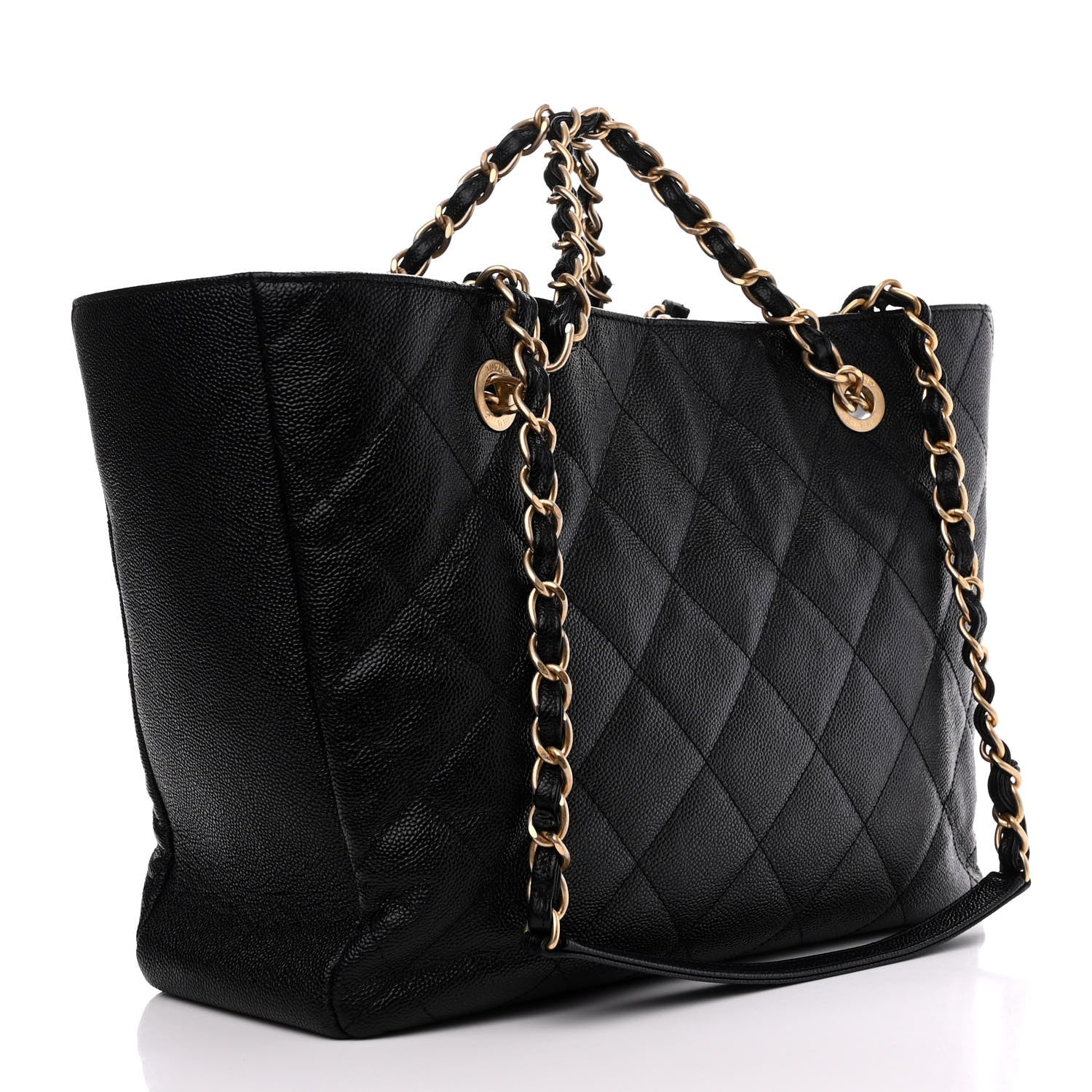 Chanel Caviar Quilted Small Shopping Tote Black 3 of 11