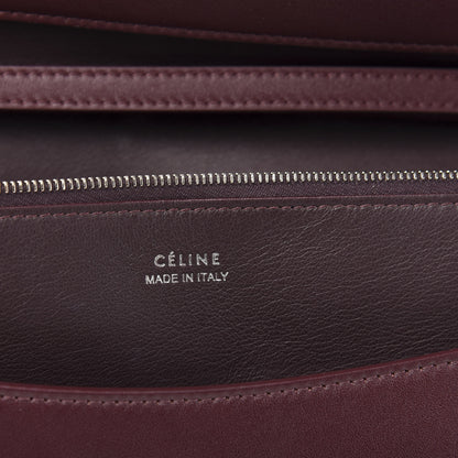 Celine Calfskin Oval Clutch on Strap Burgundy 6 of 9