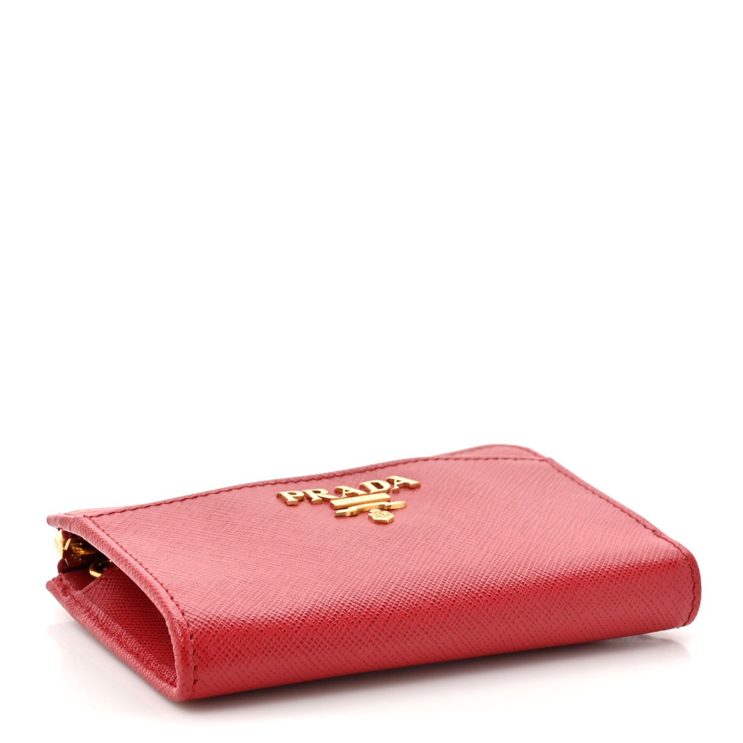 Prada Saffiano Metal Zip Around Keychain Fuoco 4 of 8