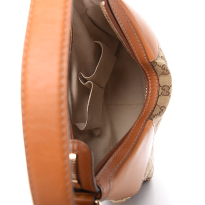 Gucci Monogram Large Horsebit Web Hobo Tan 5 of 10