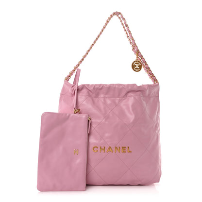 Chanel Shiny Calfskin Quilted Small Chanel 22 Dark Pink 1 of 13