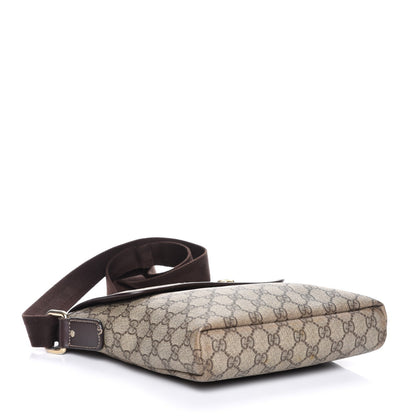 Gucci GG Supreme Monogram Selleria Calfskin Small Flap Messenger Bag Beige Ebony Cocoa Dark Chocolate 4 of 11