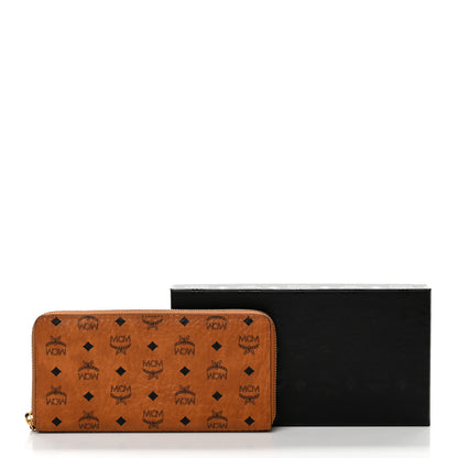 MCM Visetos Large Zip Around Wallet Cognac 8 of 8