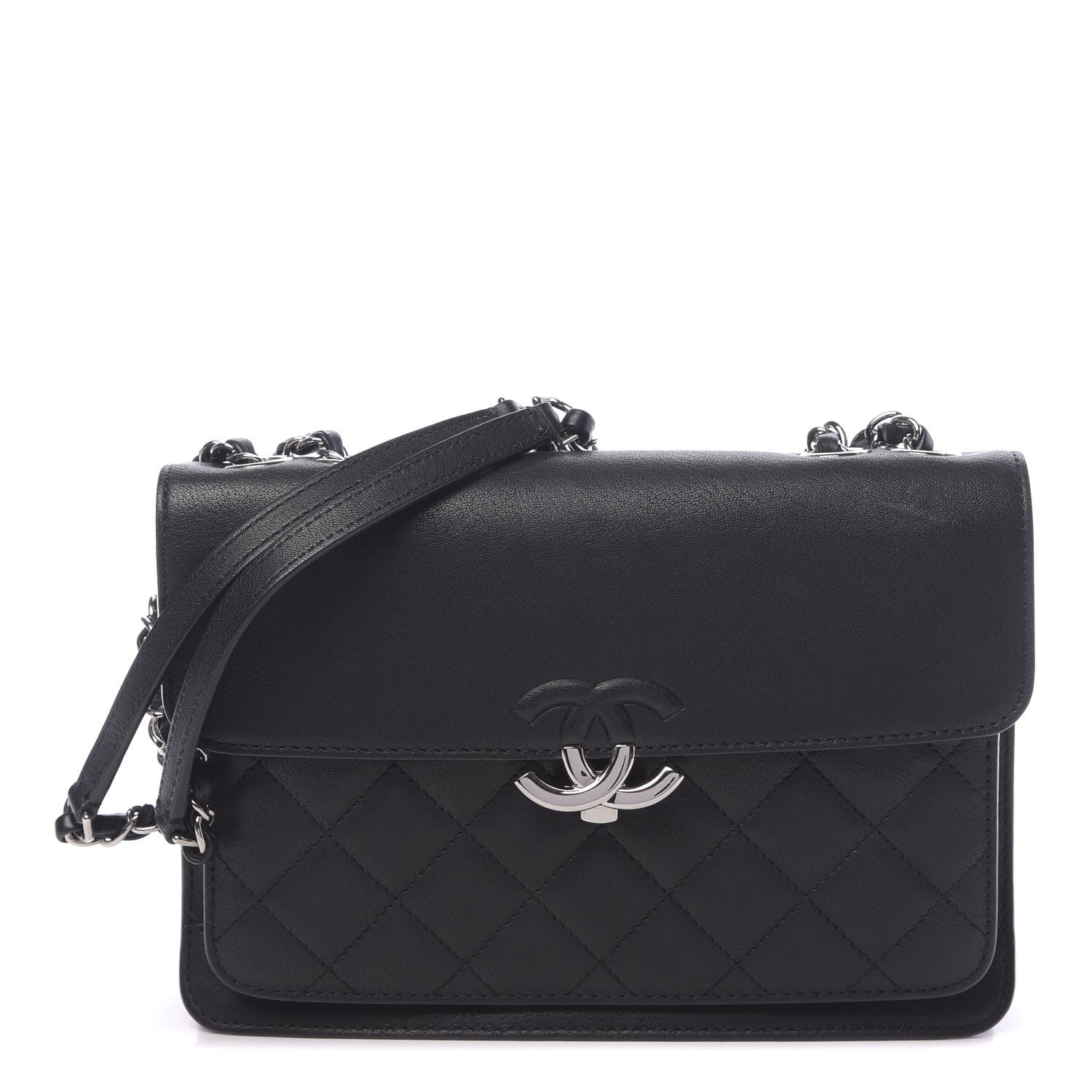 Chanel Calfskin Quilted Large CC Box Flap Box Black 1 of 10