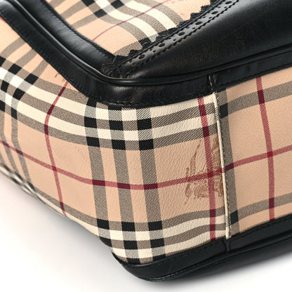 Burberry Haymarket Check Brogue Tassel Tote Black 6 of 7