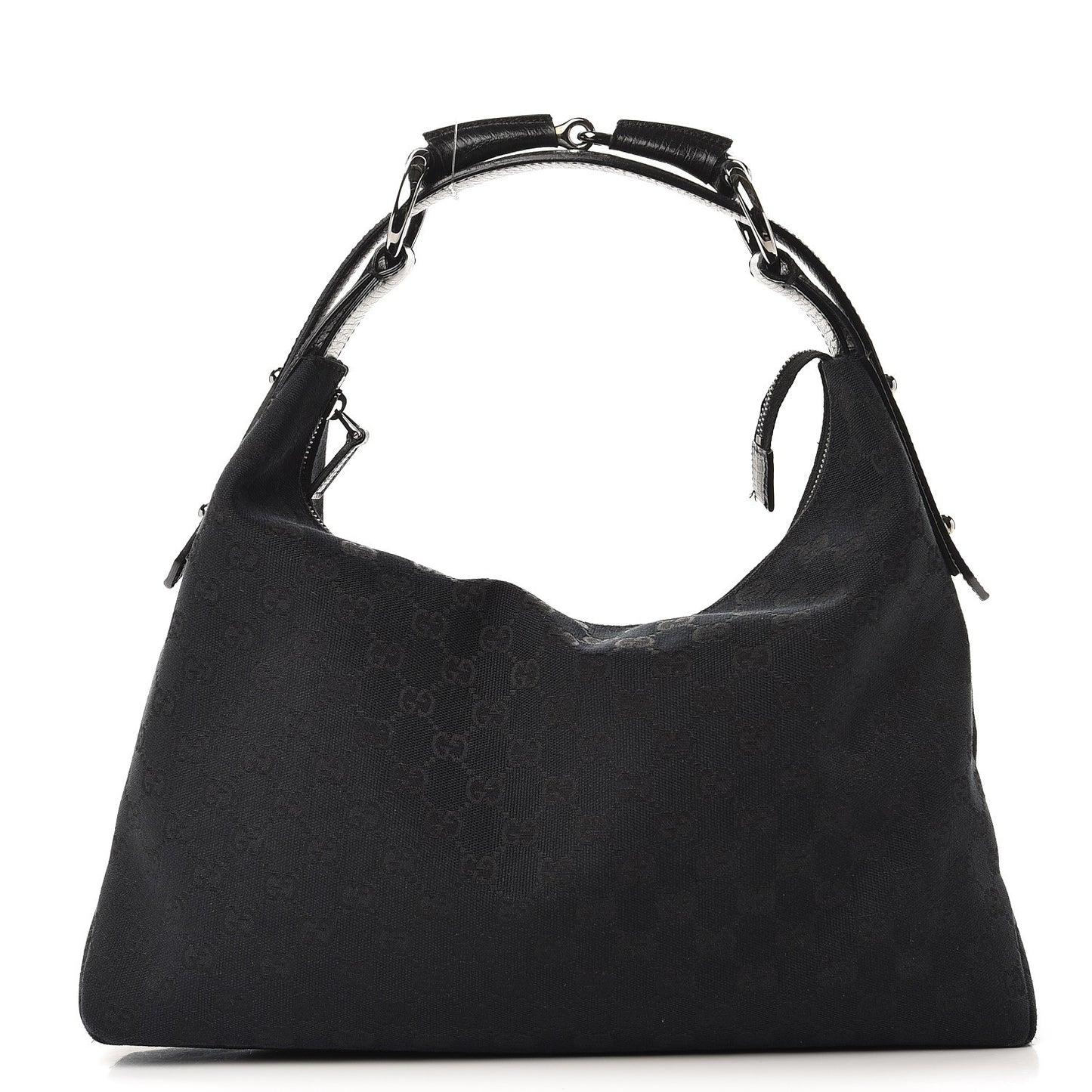 Monogram Medium Horsebit Chain Hobo Black