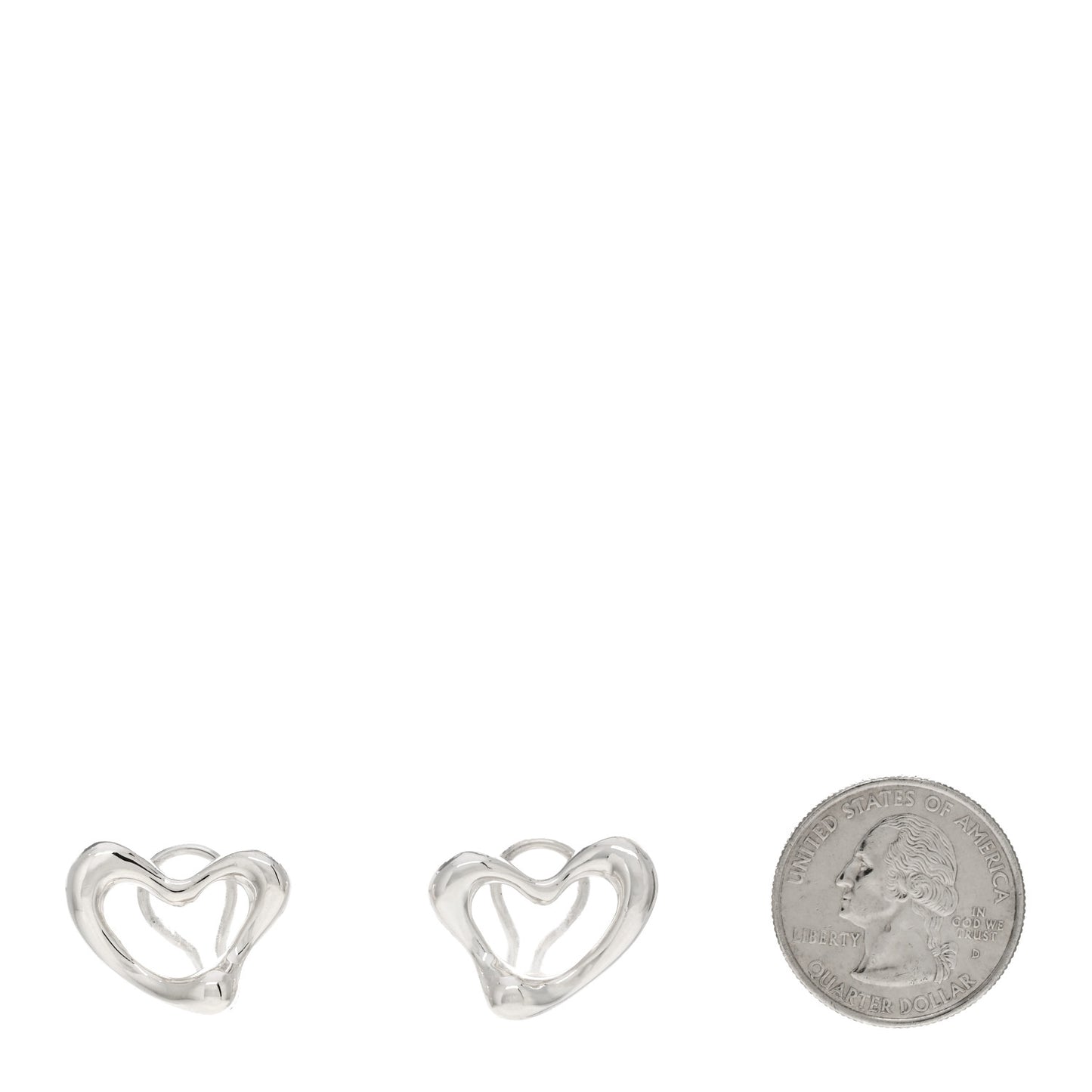 Sterling Silver Elsa Peretti Open Heart Clip-On Earrings