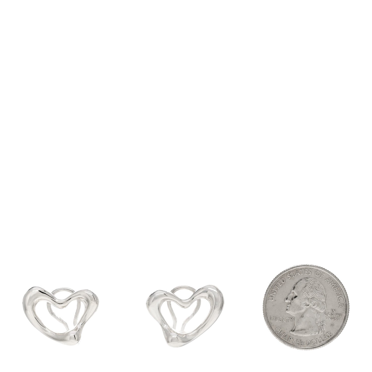 Tiffany Sterling Silver Elsa Peretti Open Heart Clip-On Earrings 2 of 3