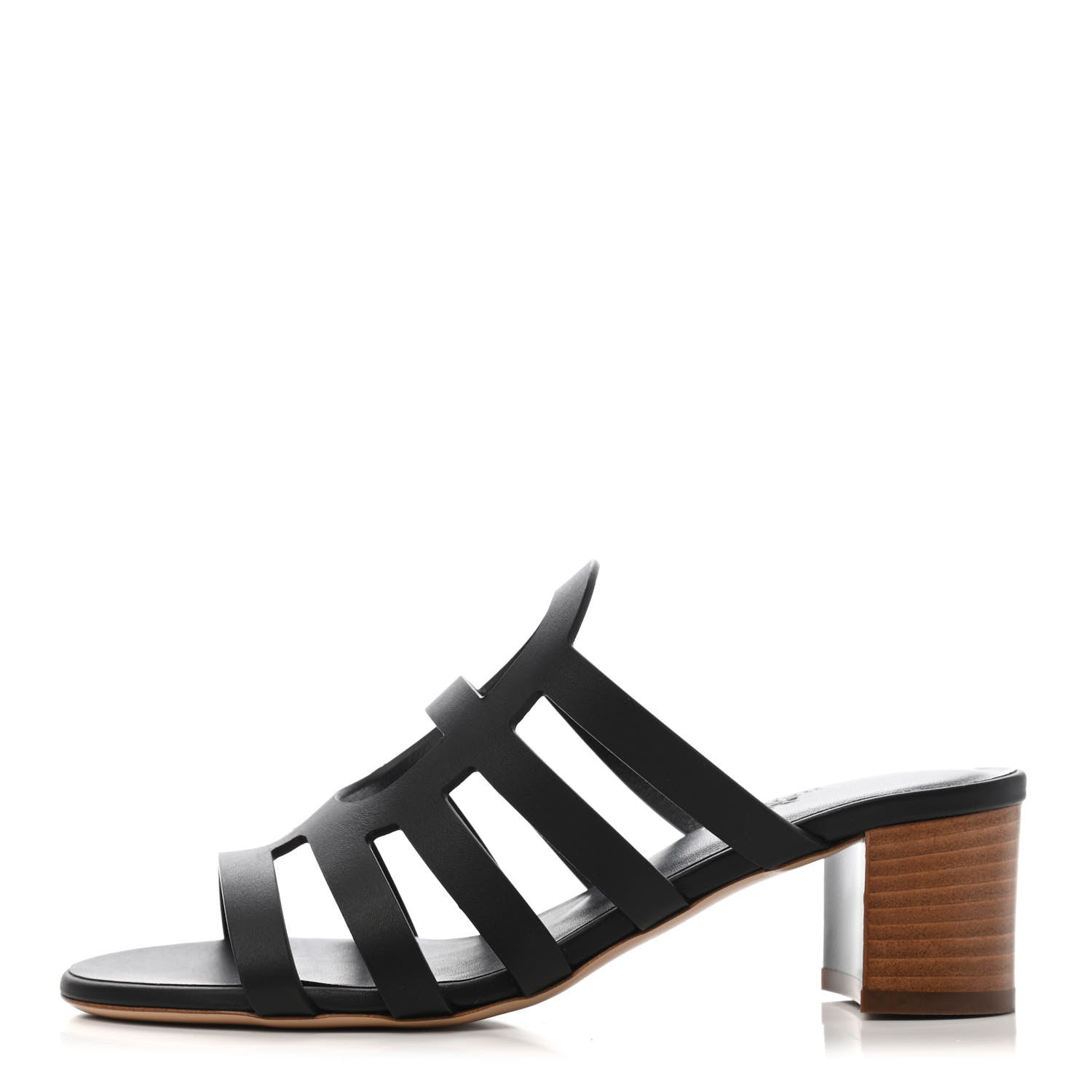 Hermes Calfskin Celena 50 Sandals 36 Black 1 of 4