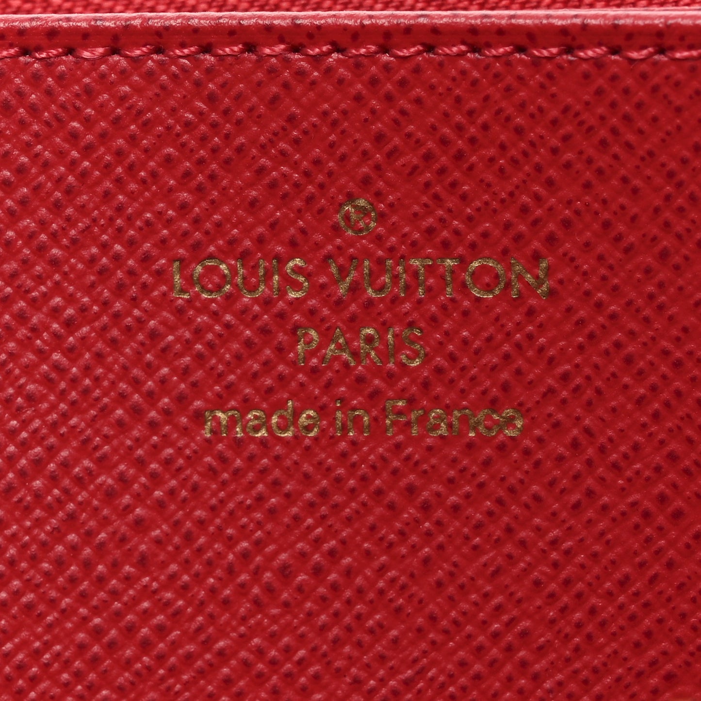 Damier Ebene Studded Zippy Wallet Cherry
