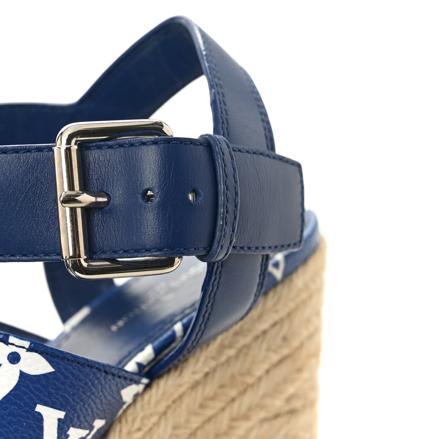 Louis Vuitton Monogram Escale Starboard Wedge Sandal 40 Blue