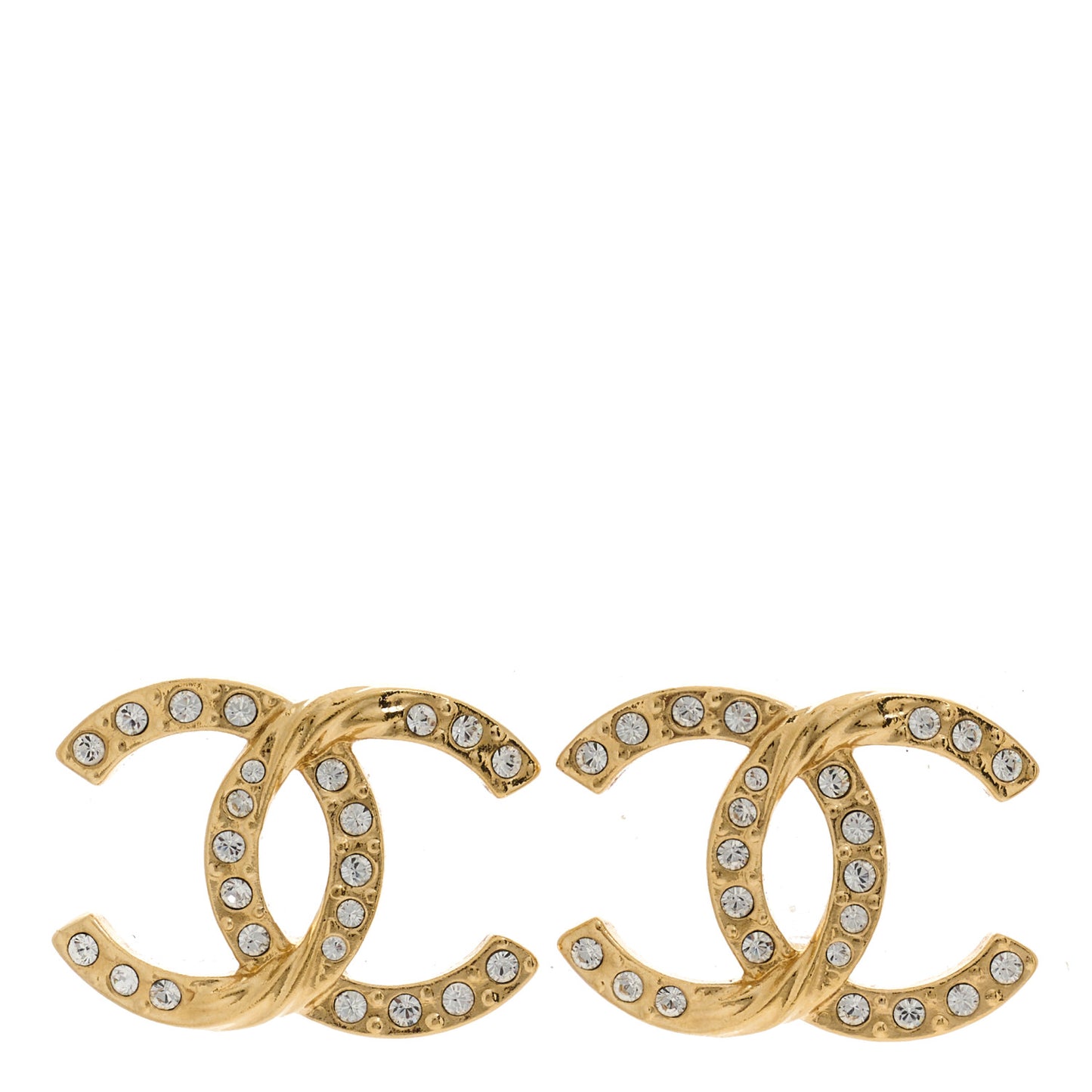 Crystal Twist CC Earrings Gold
