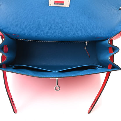 Hermes Epsom Casaque Kelly Sellier 28 Rouge Coeur Rose Extreme Bleu Zanzibar 5 of 10
