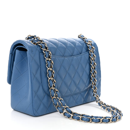 Chanel Caviar Quilted Jumbo Double Flap Blue 3 of 10