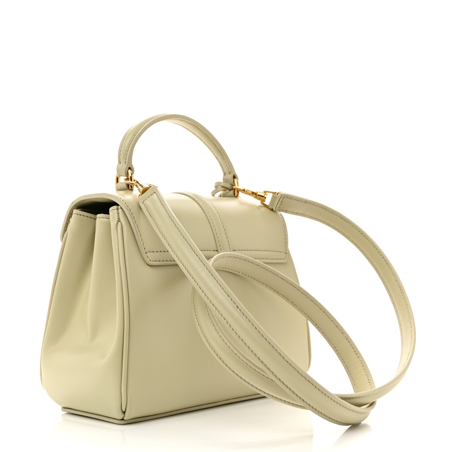 Celine Satinated Calfskin Mini 16 Top Handle Bag Almond Green 3 of 13