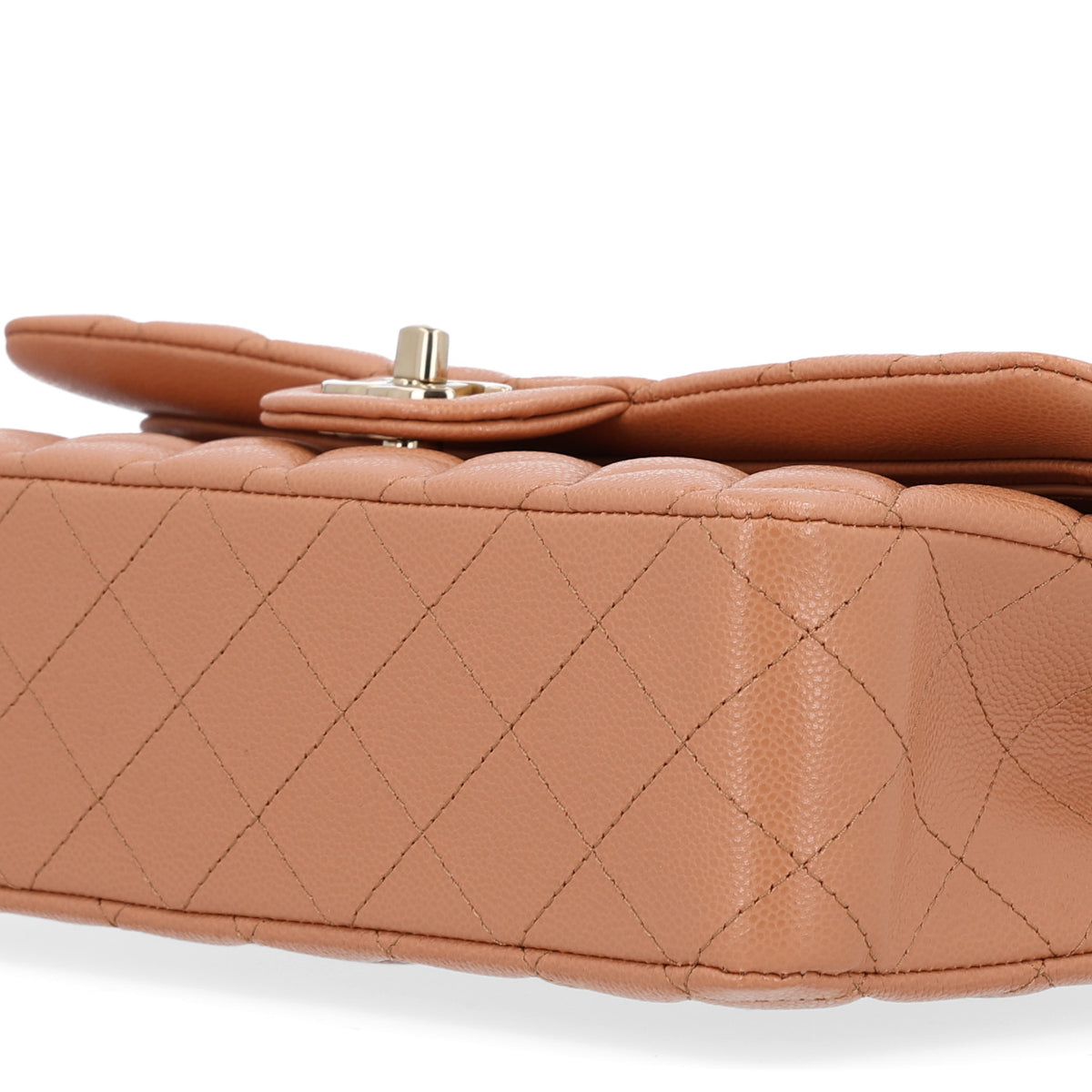 Chanel Caviar Quilted Medium Double Flap Light Brown 10 of 11